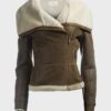 Womens Shearling Brown Leather Jacket1