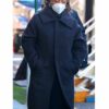 Robyn McCall The Equalizer Shirt Style Collar Black Coat Front