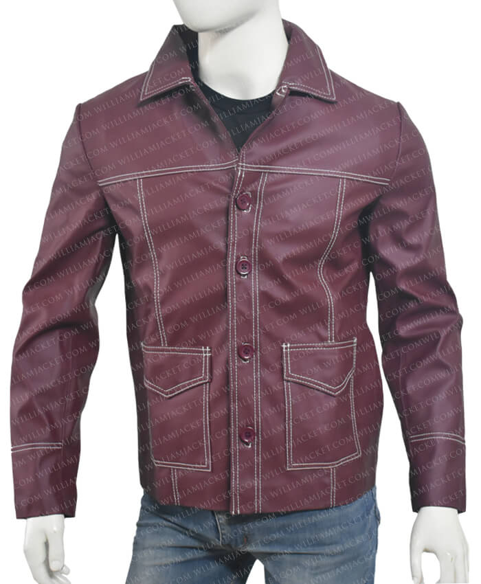 Fight Club Tyler Durden Red Leather Jacket | The Celeb Jackets