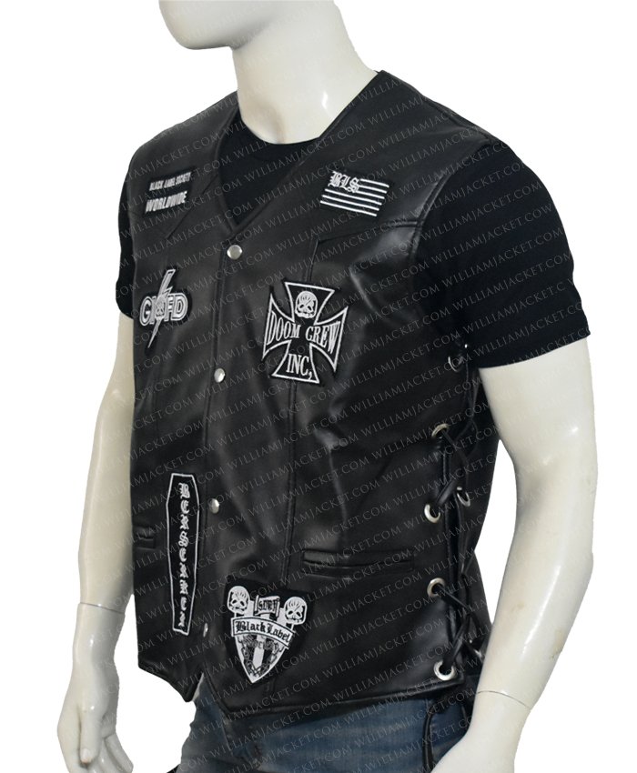 breathe analog Someday Black Label Society patches Leather Vest | William Jacket