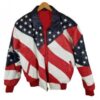 Independence Day Michael Hoban Bomber Leather Jacket Front