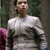 Taylor Russell White Leather Jacket Lost In Space - William Jacket