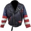 USA Brando Vintage 80s Stars Studded Bomber Jacket Front