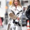 Hilary Duff Younger Season 07 Fur Fabric Long Coat Front