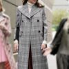 Liza Miller Younger Season 07 Grey Checked Coat Front