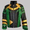 Loki Zipper Closure Leather Jacket Front