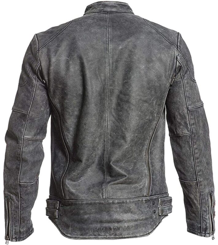 Men Cafe Racer Retro Jacket | Distressed Black Real Leather