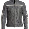 Men Cafe Racer Motorcycle Retro Distressed Leather Jacket Front