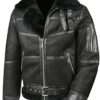 Men’s Aviator B16 Shearling Fur Sheepskin Leather Jacket Front