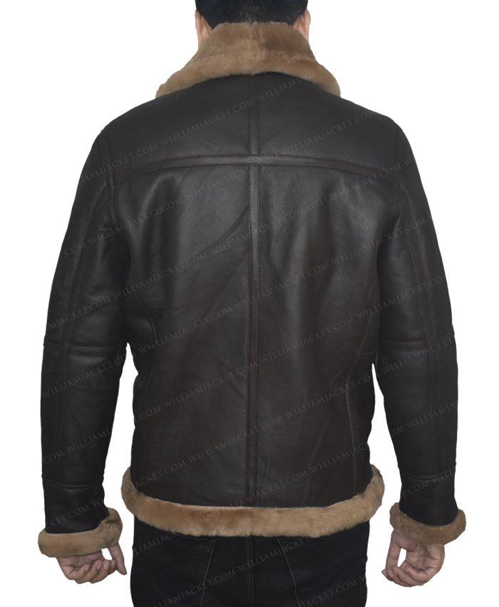 Luke-SF Aviator Dark Brown Sheepskin Leather Jacket