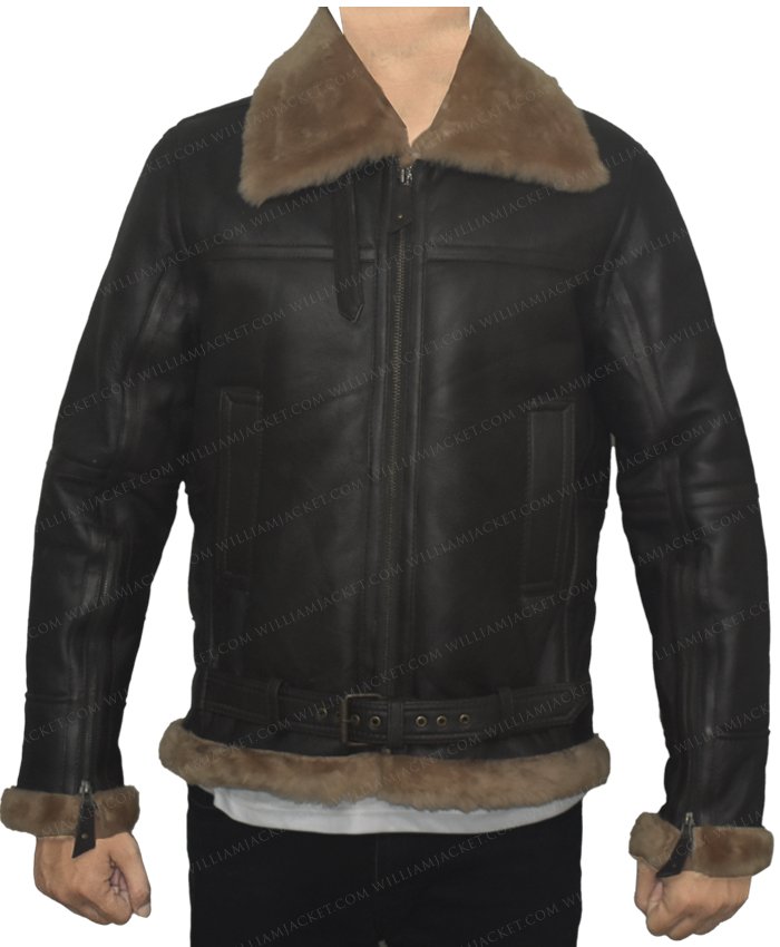Luke-SF Aviator Dark Brown Sheepskin Leather Jacket
