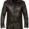 Men's Classic Genuine Sheepskin Leather Trench Coat