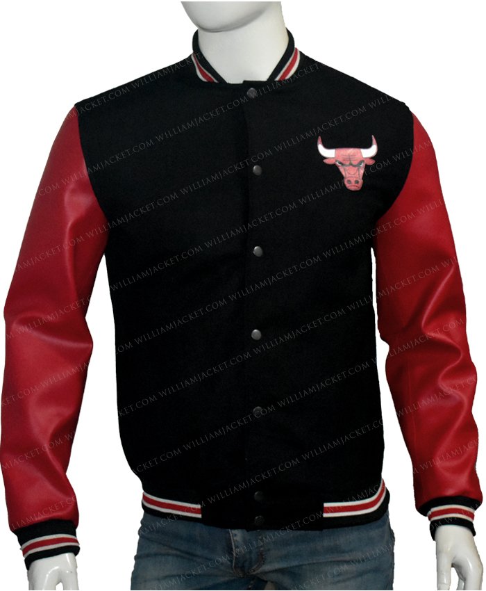 Chicago Bulls Red & Black Wool Jacket | William Jacket