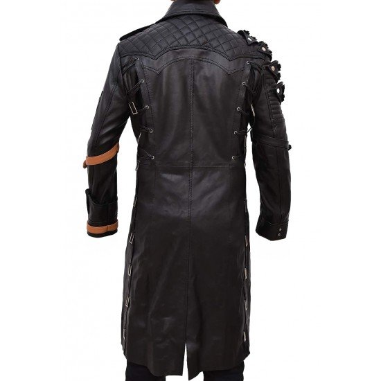 Pubg Black Trench Coat Studded Leather, Pubg Mobile Black Trench Coat