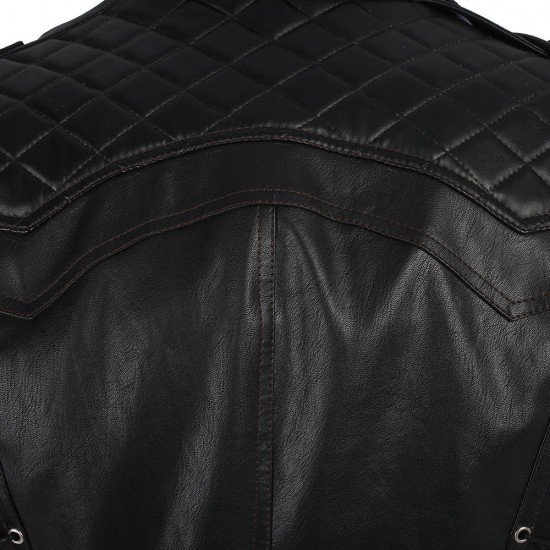 PUBG Black Trench Coat Studded Leather | William Jacket