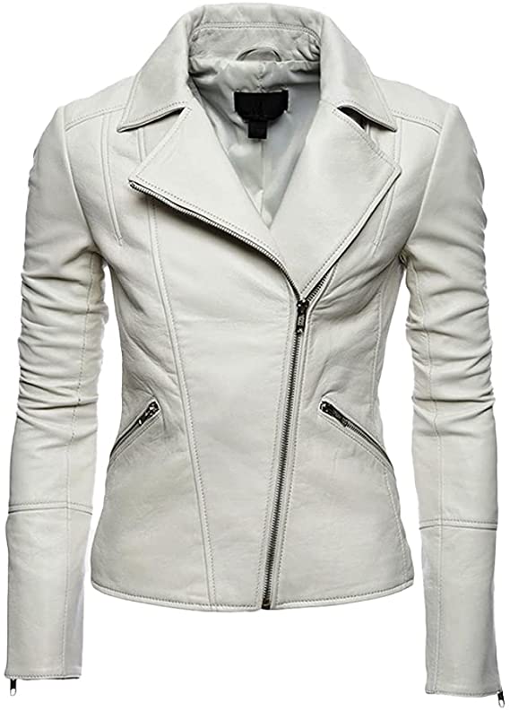 Women's Asymmetrical Zipper Plaid Moto Jacket 