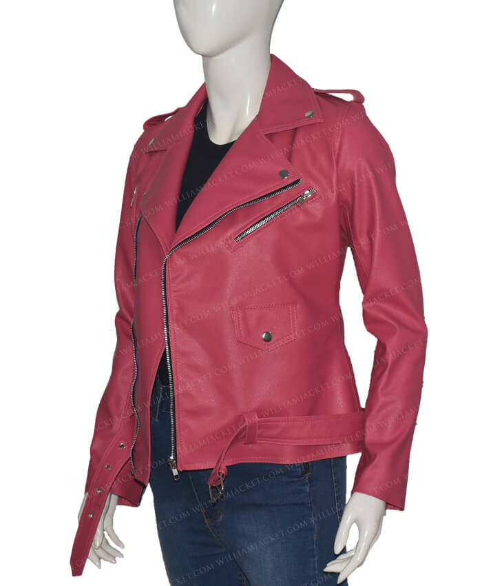 New Deluxe Ladies Red Biker Slim fit Real Nappa Leather Stylish Fashion Jacket 2100 
