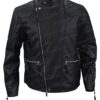 Bobby Axelrod Billions Black Leather Jacket Front