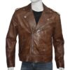 Men's Brando Belted Style Motorcycle Jacket