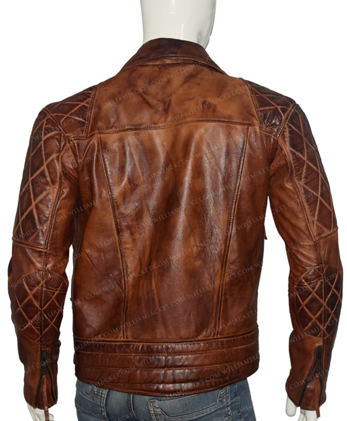 Marlon Brando Vintage Quilted Motorcycle Jacket | William Jacket