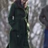 Gemma Chan Eternals 2021 Long Green Coat