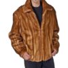 Men’s Brown Real Mink Fur Winter Warm Jacket