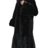 Mink Fur Black Trench Coat