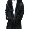 Persian Lamb Black Fox Fur Collar Coat