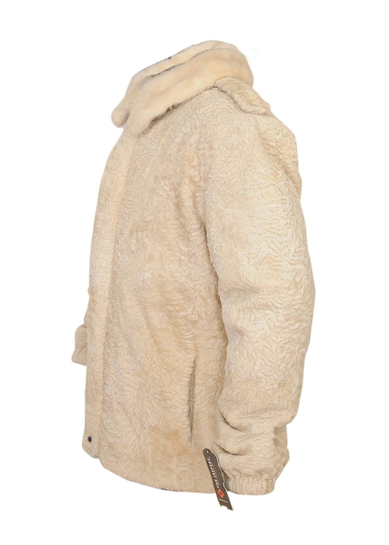 Persian Lamb Fur Cream Astrakhan Coat | William Jacket