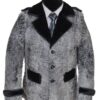 Swakara Wavy Mink Fur Collar Coat