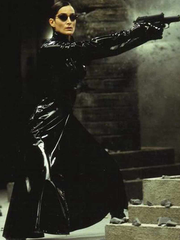 The Matrix 4 Trinity Black Coat Leather Made | William Jacket