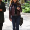 Reese Witherspoon The Morning Show Brown Biker Leather Jacket