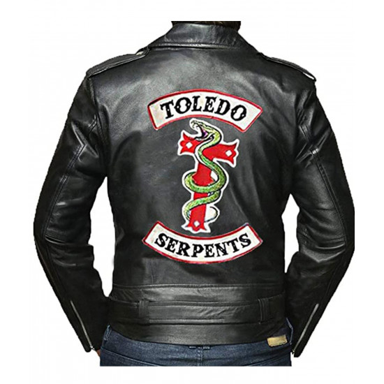 Riverdale Toledo Serpents Black Leather Jacket