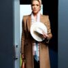 Ted Lasso Rebecca Welton Brown Long Trench Coat Front