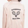 Women Riverdale Tennis Team Pink Bomber Jacket Back