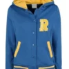 Womens Riverdale Cheer Girls Blue and Yellow Jacket With Hood