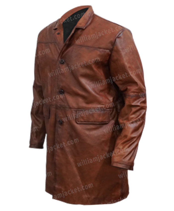 Dwayne Johnson Leather Jacket  Red Notice Brown Leather Coat