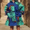 Lily Collins Emily In Paris S02 Emily Cooper Blue Printed Coat