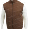 Yellowstone Kevin Costner Quilted Cotton Brown Vest Front