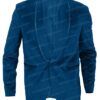 Jared Leto House Of Gucci Blue Velvet Blazer Jacket Front