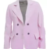 Womens Pink Blazer Wool Pea Coat