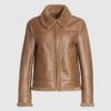 Womens Shearling Brown Leather Jacket