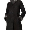 Womens Shearling Fur Hooded Coat