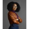 Jaz Sinclair Chilling Adventures of Sabrina Brown Cropped Jacket
