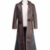 PUBG Brown and Grey Long Leather Coat