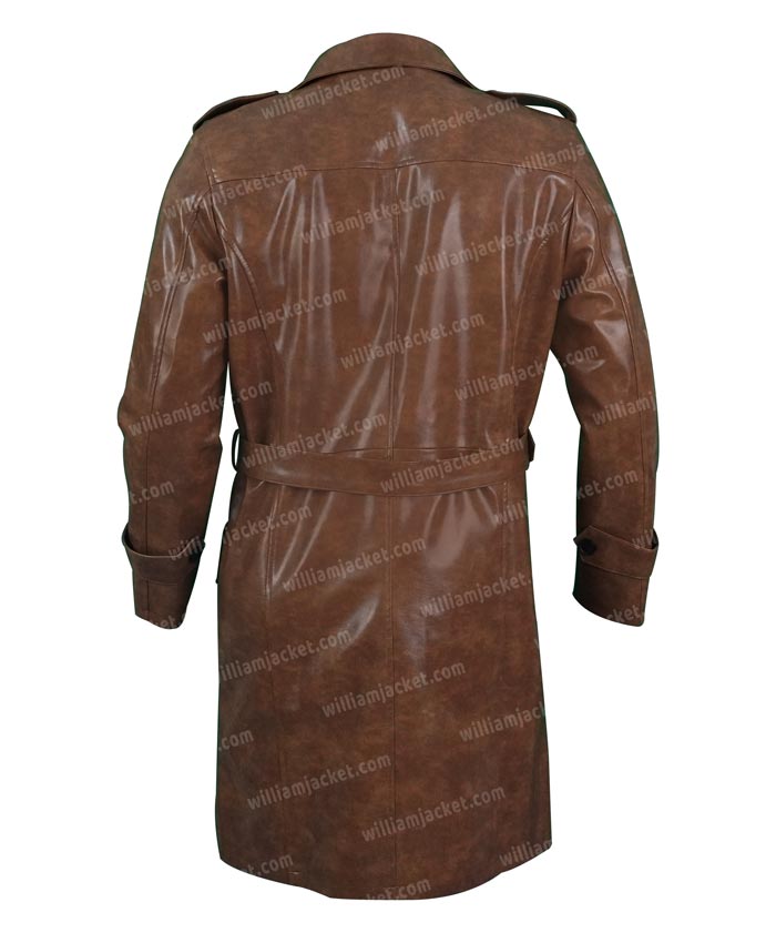 James Dutton 1883 Brown Leather Trench Coat - William Jacket