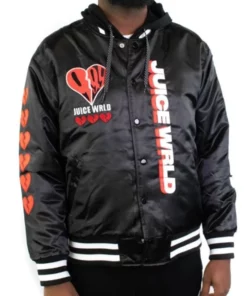 Red Jacket Hoodie worn by Juice WRLD in his Black & White music video