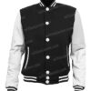 Mens College Style Black and White Letterman Jacket