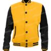 Mens Yellow and Black Letterman Jacket