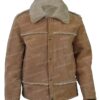 Ryan Bingham Yellowstone S04 Shearling Fur Suede Leather Jacket Front